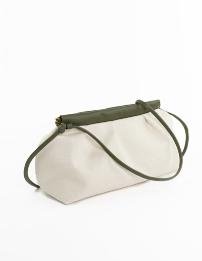 Sac en cuir et toile luxe Coco Kaki | Atelier Farny