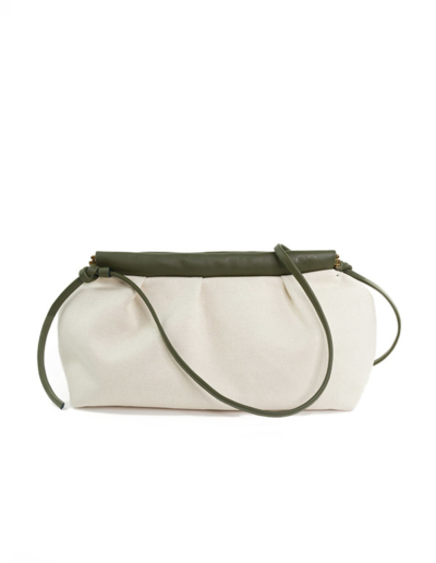 Sac en cuir et toile luxe Coco Kaki | Atelier Farny