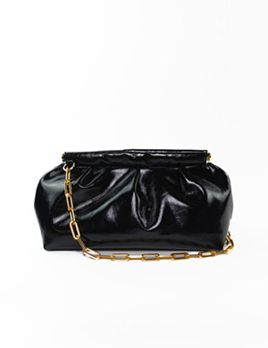 Sac cuir rembourré Coco Vernis Noir