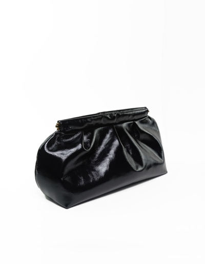 Sac cuir rembourré Coco Vernis Noir | Atelier Farny