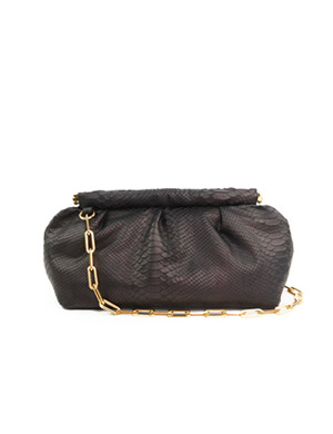 Sac cuir fait main personnalisé Coco Python Noir