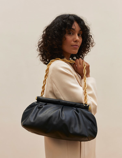 Sac cuir rembourré Coco Noir | Atelier Farny